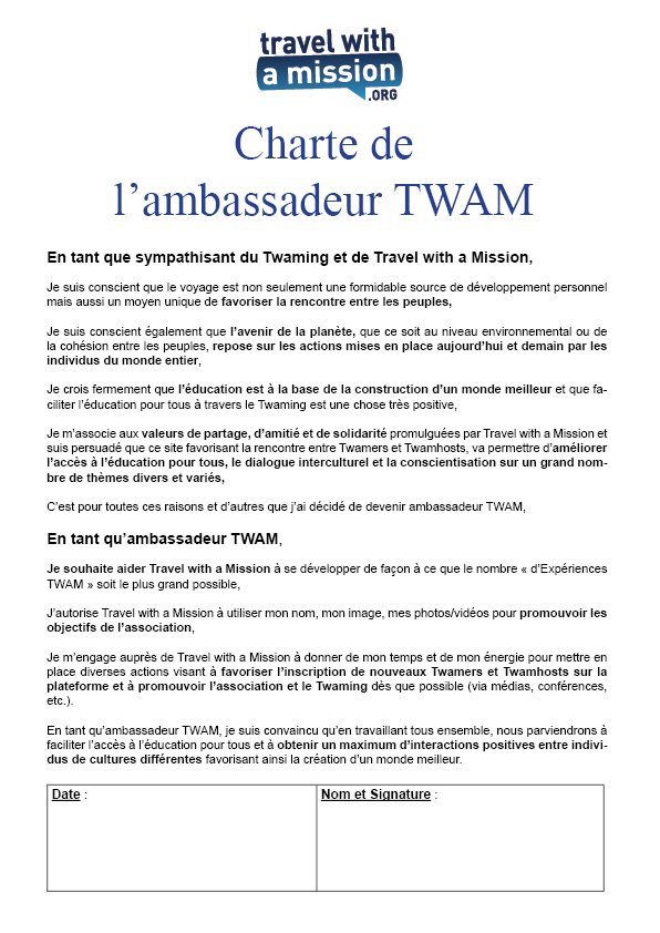 charte ambassadeur